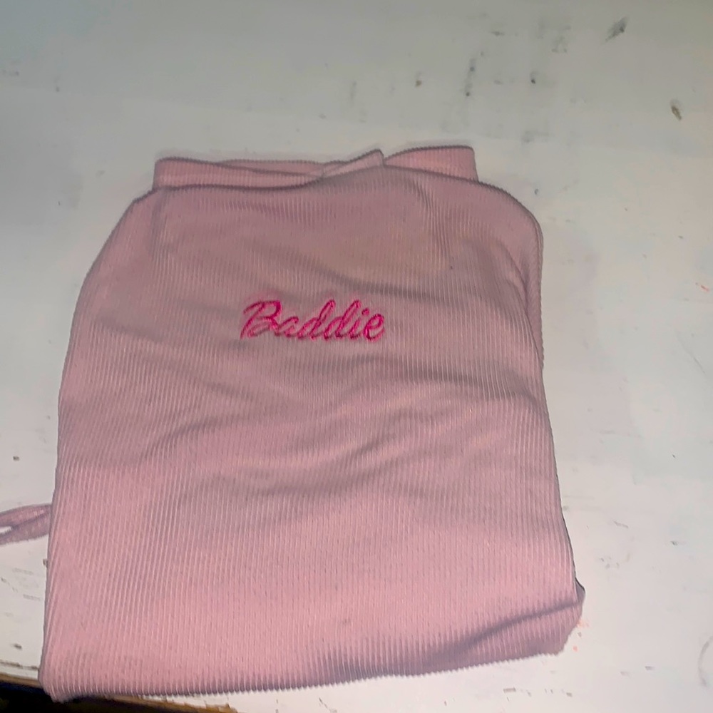 Plush pink halter top